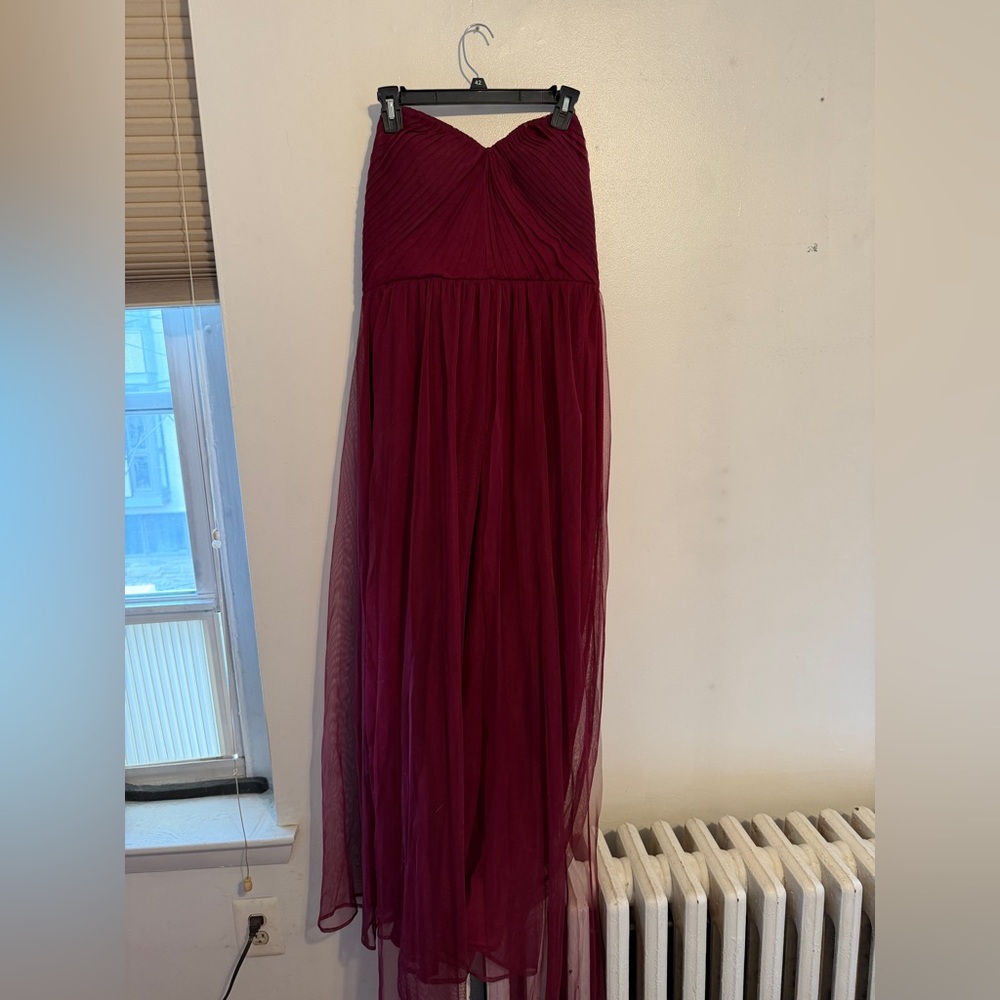 Birdy Grey Strapless Burgundy Dress